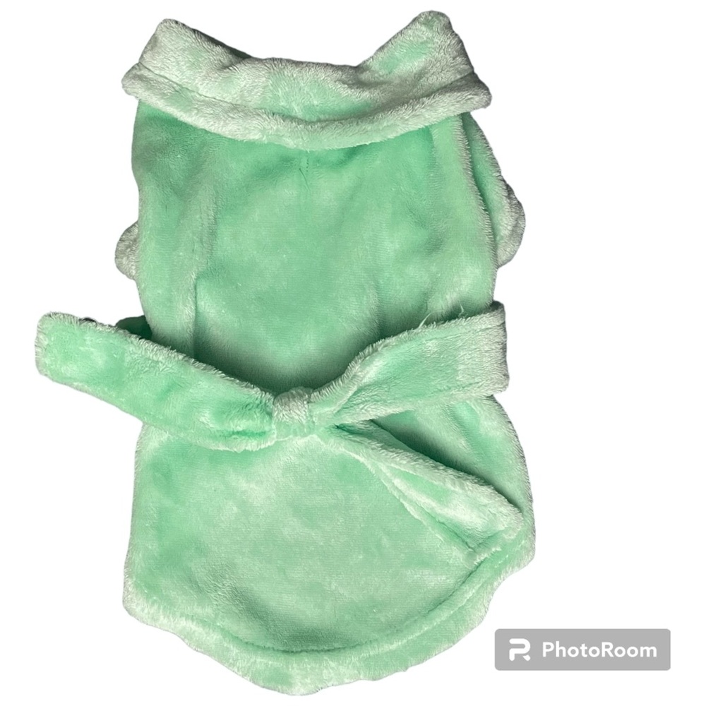 Mint Green Dog Puppy Bathrobe - Size Medium